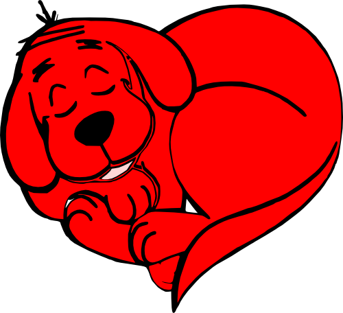 Clifford Clip Art - Clifford The Big Red Dog Heart (500x456)