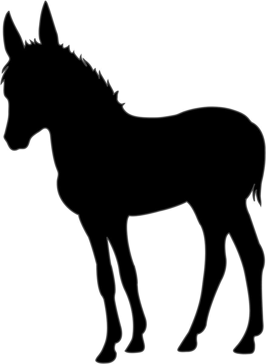 Little Donkey Sticker - Silhouettes Donkeys (900x1215)
