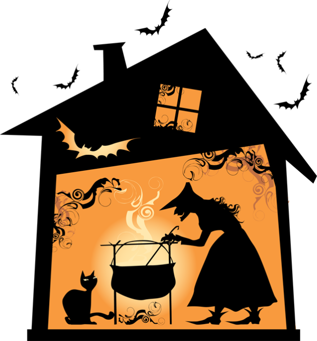 Haunted House Clipart Witch House - Dekoracje Andrzejkowe W Szkole (640x687)
