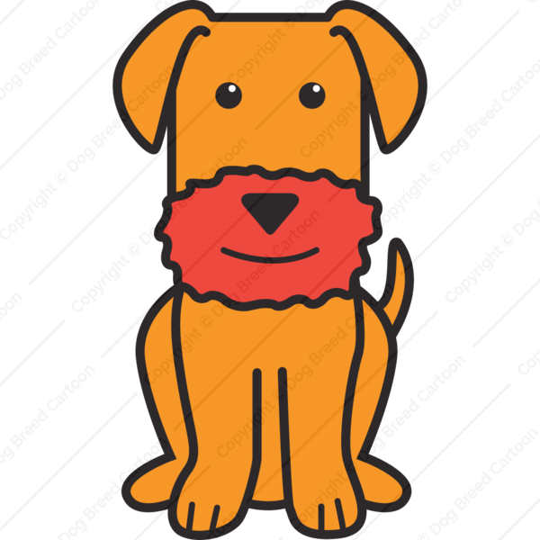 German Pinscher Clipart Animated - Airedale Cartoon (600x600)
