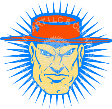 Cowboy Clipart Mean - Baseball (361x351)