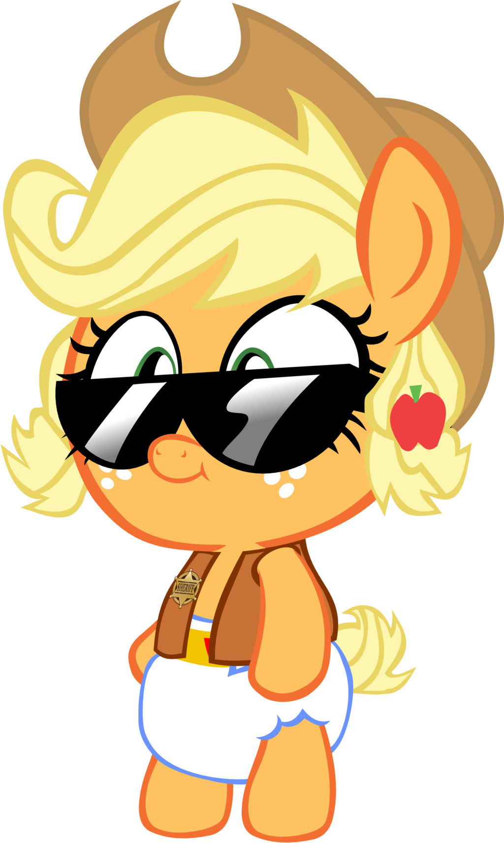 Baby Applejack Cowboy Unarmed By Megarainbowdash2000 - Baby Applejack (1024x1712)