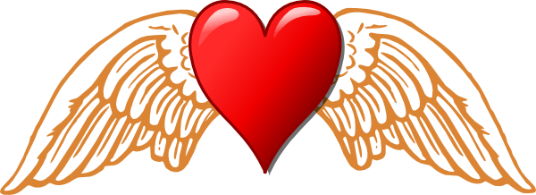 Heart And Wings Clip Art At Clker Com Vector Clip Art - Heart With Arrow And Wings (600x218)