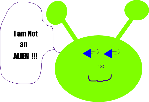 My Little Alien Clip Art - Funny Words (600x410)