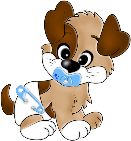 Скрап Клипарт «cartoon Filii Clipart» На Яндекс - Cute Baby Puppy Cartoon (500x500)