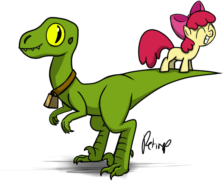 Cute Raptor And Applebloom By Petirep - Cute Velociraptor Cartoon (900x680)