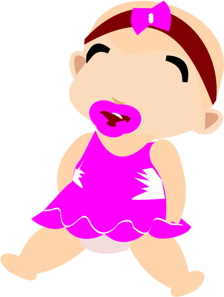 Baby In Da Pink Dress Clip Art At Clker - Clip Art (450x594)