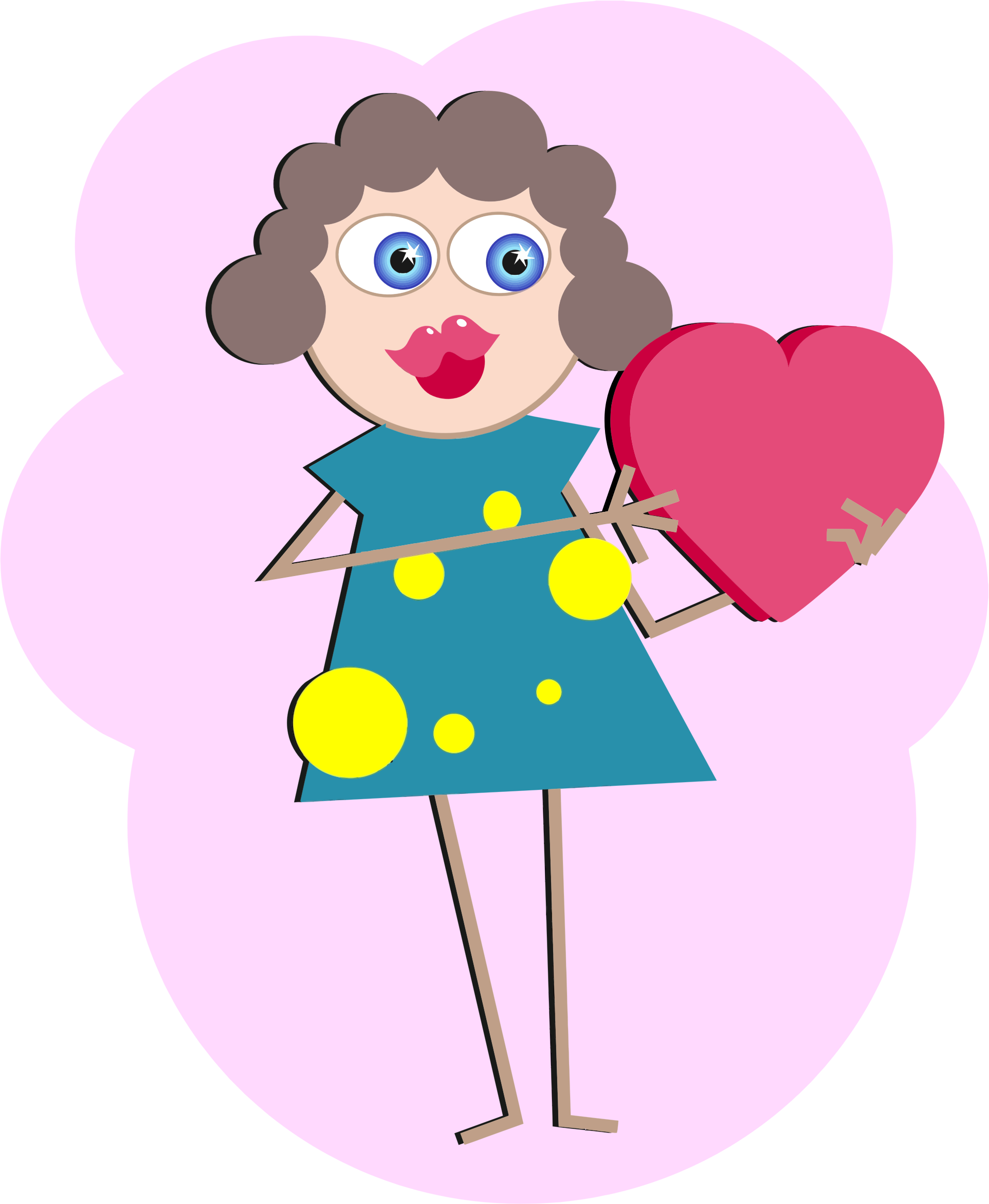 Cartoon Woman In Love - Wonderful Mother In Law (1924x2343)