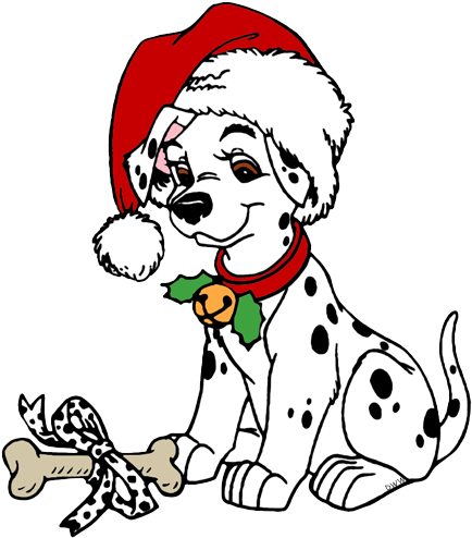 Clip Art - Christmas Dalmatians (444x501)