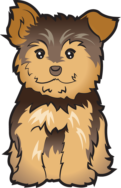 Puppy Dog Clipart - Yorkshire Terrier Clipart (485x756)