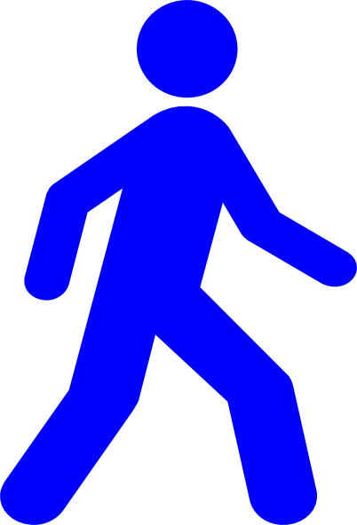 Walking Man Blue Clip Art - Walking Man Clip Art (402x592)