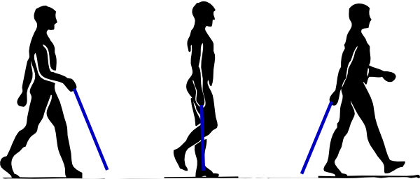 Group Of People Walking Clipart - Walking Man Silhouette (600x256)