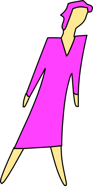 Free Vector Cartoon Lady Walking Clip Art - Clip Art (500x993)