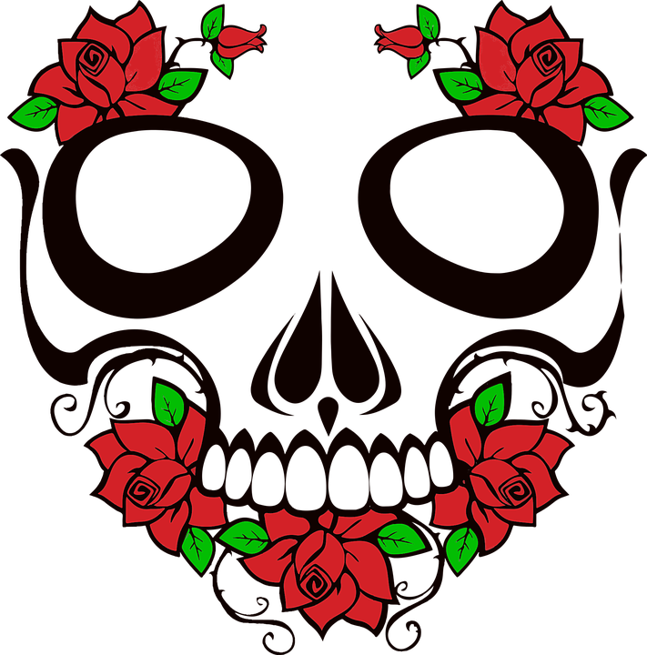 Cowboy Bandana Cliparts 9, Buy Clip Art - Skull With Roses Vector (711x720)