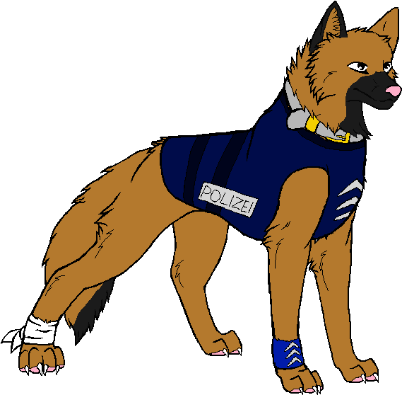 Bear In Police Dog Uniform By Raindroplily On Deviantart - Police Dog Cartoon Transparent (702x587)