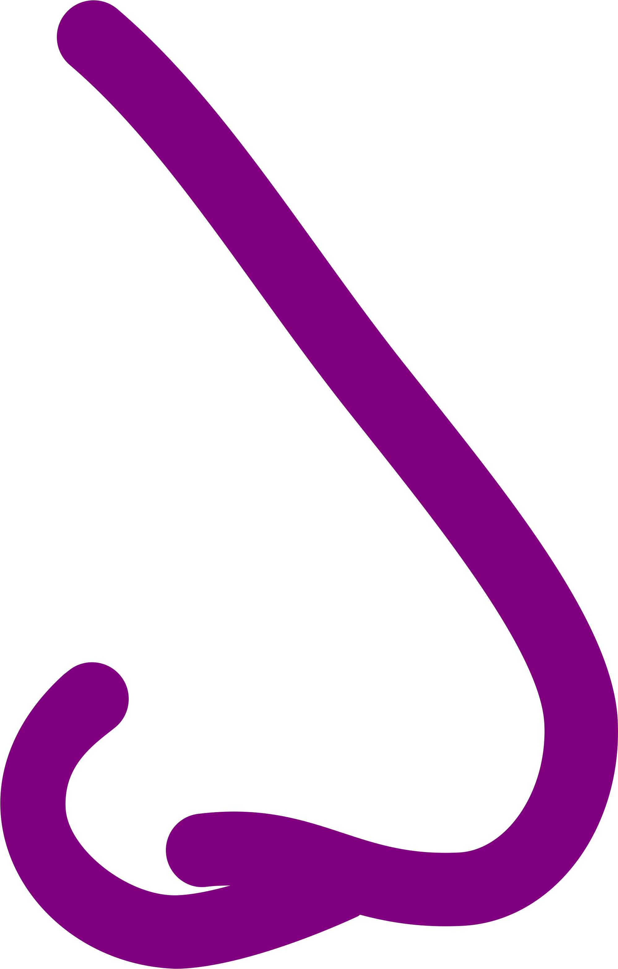 Nose Noun 42647 Cc Purple - Clip Art (2000x3150)
