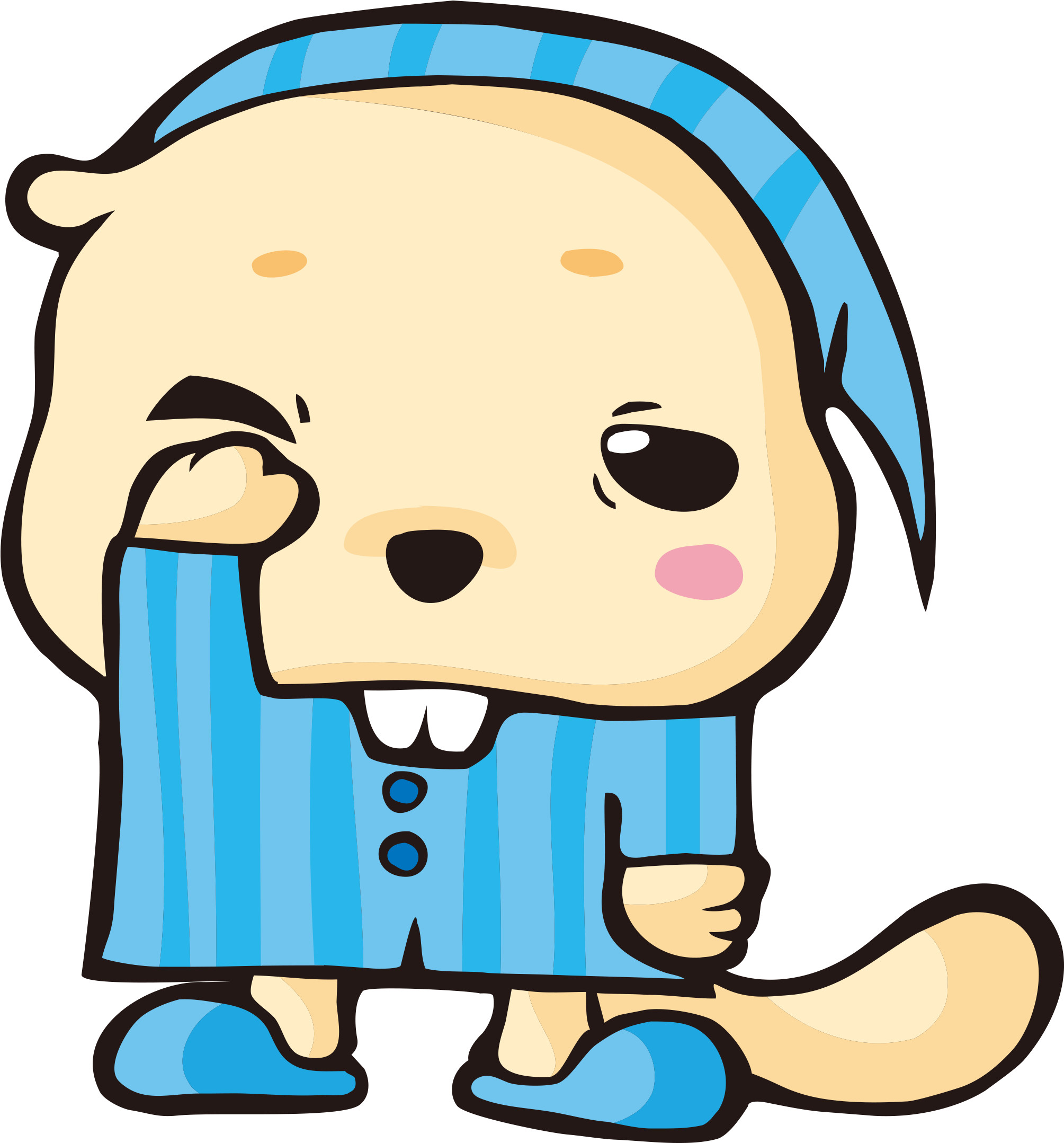 Beaver Pajamas Clip Art - Pajamas (2902x2258)