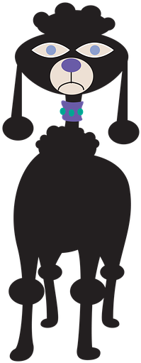 Clip Art, Dog, Animal, Puppy, Cartoon, Symbol - Tiki Poodle Bath Mat - 17" X 24" By Texnotropio (960x650)