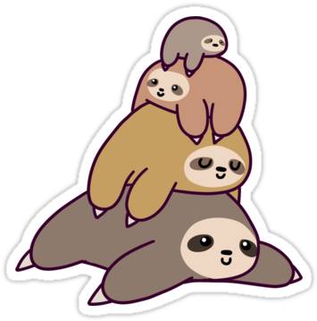 A Cute Design Or Illustration Of An Adorable Stack - Sloth Phone Case (375x360)