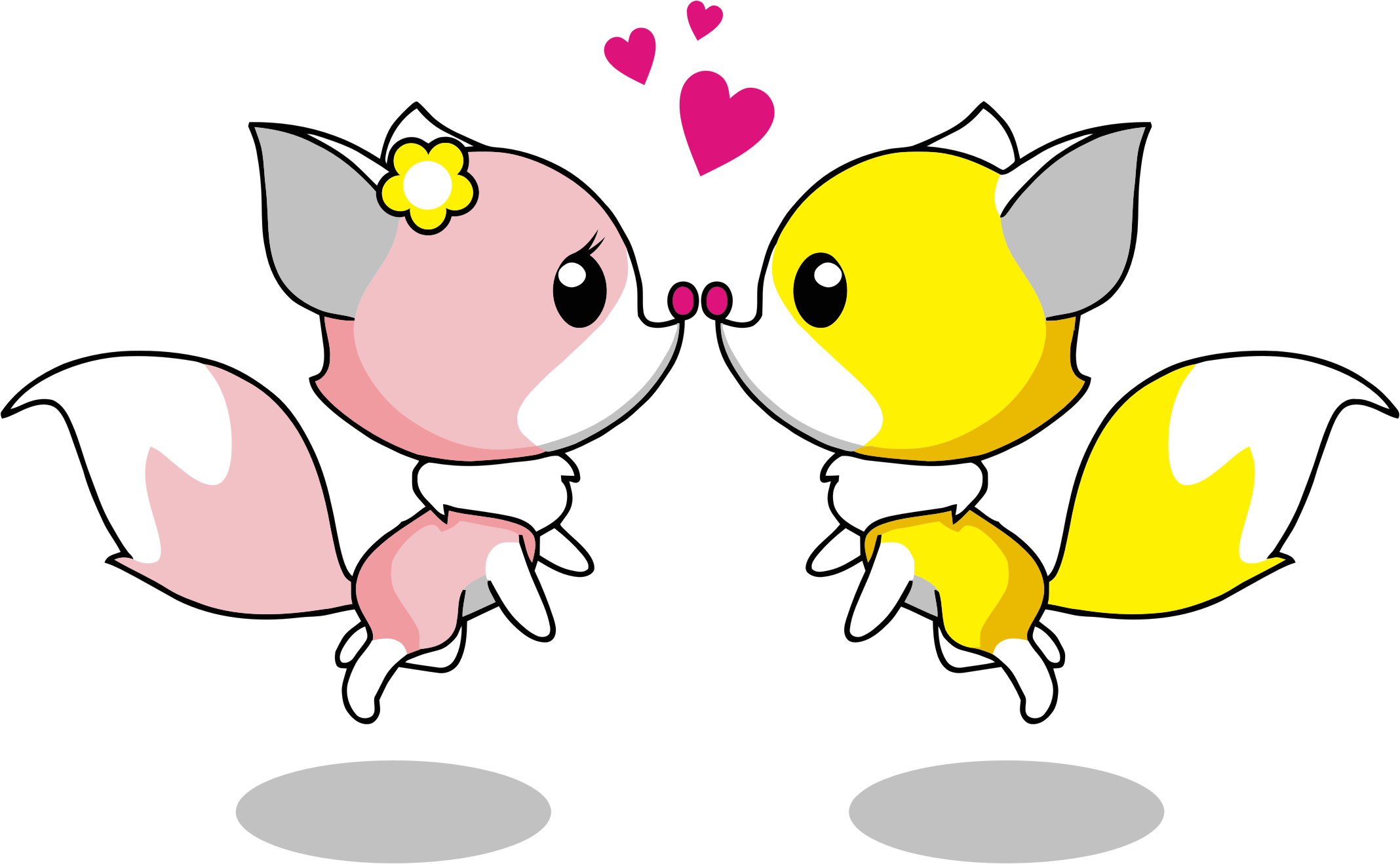 Romance Clipart Animated - Cartoon Pics Of Foxes (2136x1318)