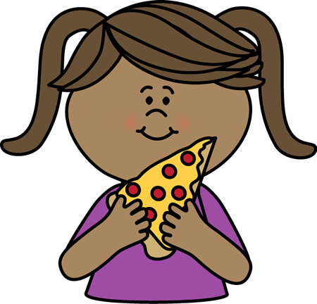 Eating Clipart Eating Pizza Clipart - Girl Eating Pizza Clipart (450x432)