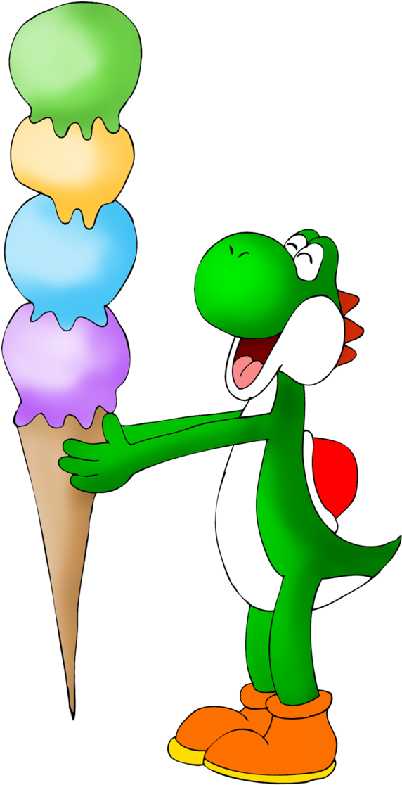 Yoshi Ice Cream By Zefrenchm Yoshi Ice Cream By Zefrenchm - Baby Mario And Baby Luigi Eating Ice Cream (800x1228)