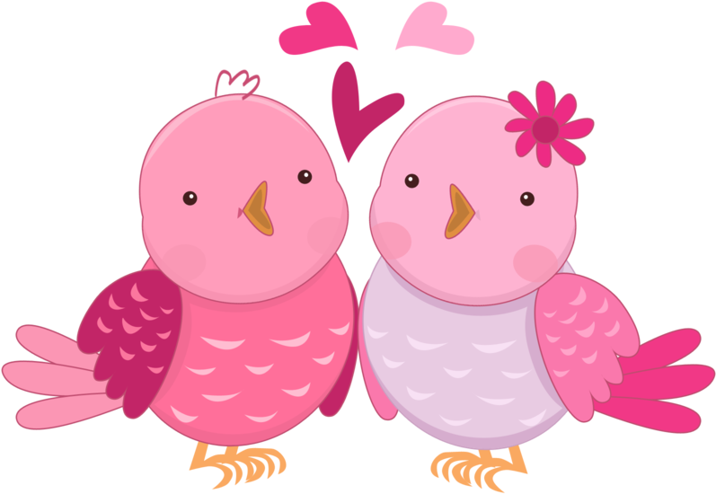 Pink In Love Birds Clipart Oh My Fiesta Wedding - Clip Art (900x600)