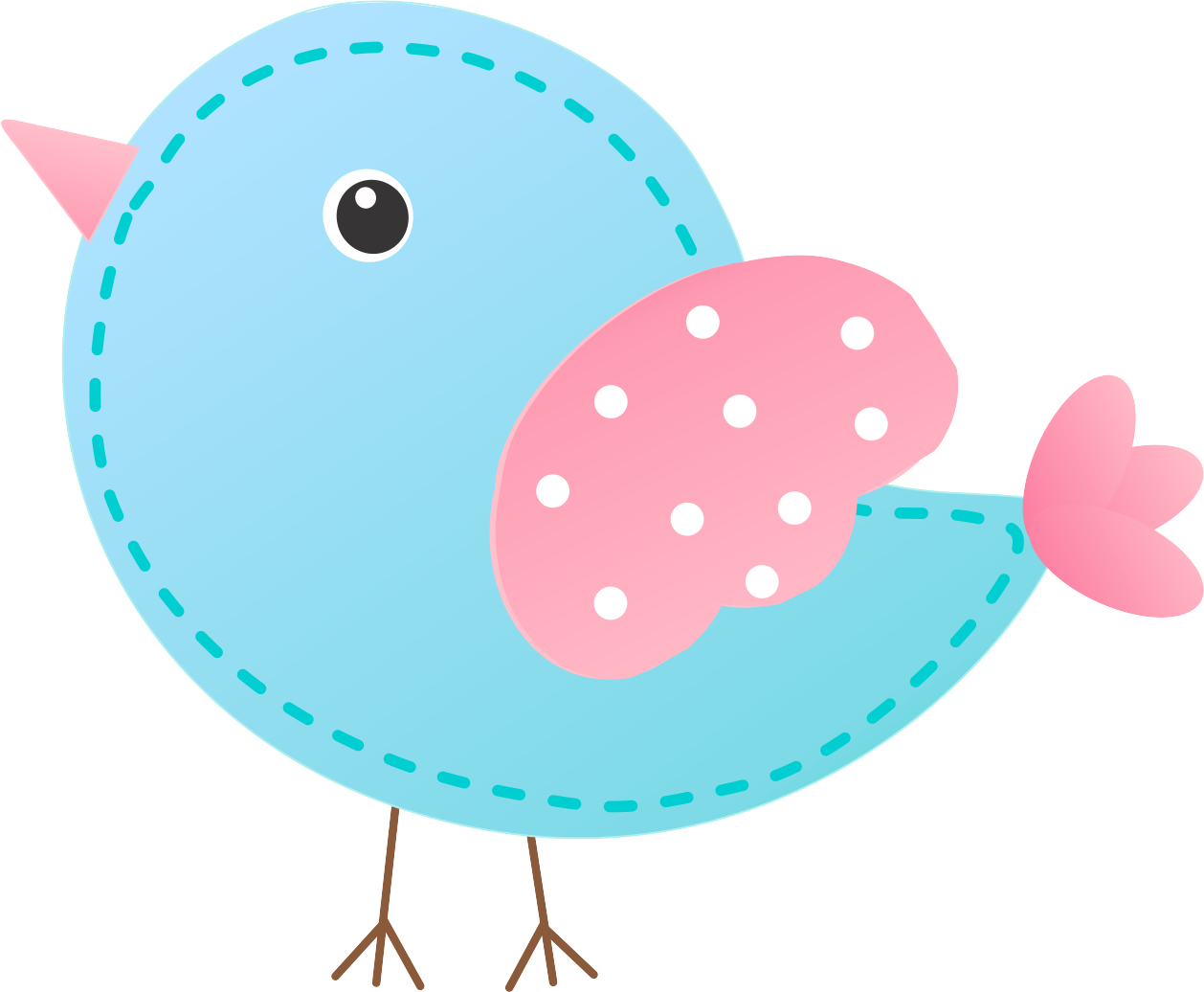 Cute Birds Clip Art - Dibujo De Pajarito Tierno (1258x1036)