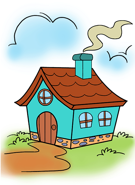 How To Draw A House - Cartoon House Drawings (678x600)