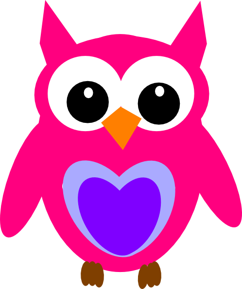 Hot Pink Owl Clip Art At Clker - Transparent Background Wise Owl Clipart (498x595)