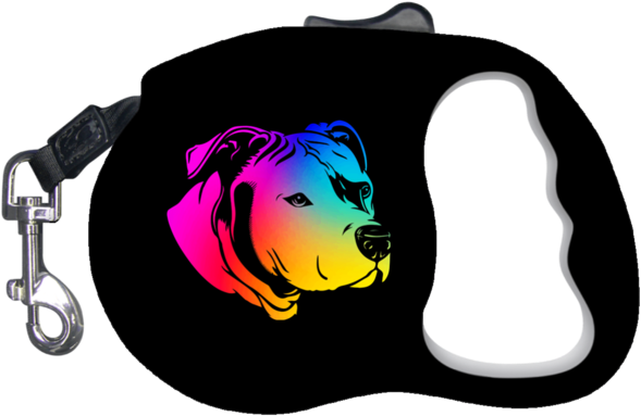 Rainbow Pit Retractable Dog Leash - Leash (600x600)