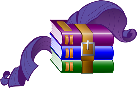 Pun, Rarara, Rarity, Safe, Solo, Visual Pun, Winrar - Winrar Icon (512x334)