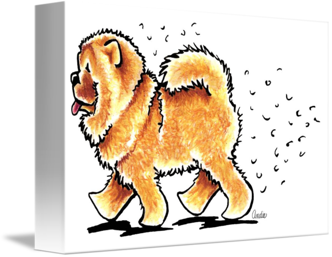 "chow Chow Hairifying" By Off Leash Art™, // A Red - Chow Chow Hairifying Large Mug (650x503)