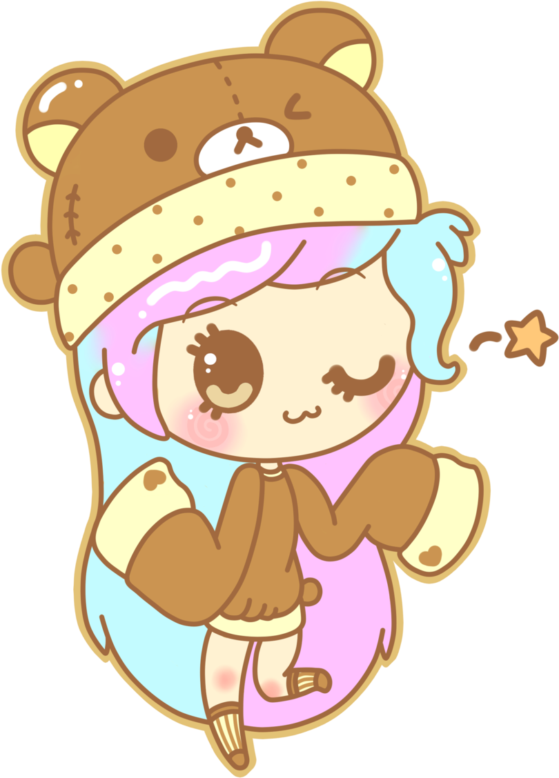 Rilakkuma Love By Silvertonguev - Pastel Rilikuma Png (1024x1219)