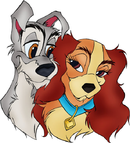 Cute Dogs Cartoon Animal Images - Lady And The Tramp Colors (600x600)