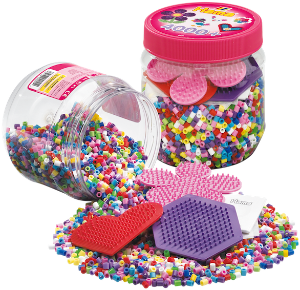 Hama Purkki 4000 Pun Mix - Hama Beads And Pegboards In Tub (612x600)