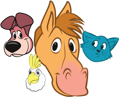 Digital Colour Pet Caricature 4 Pets - Pet (400x333)