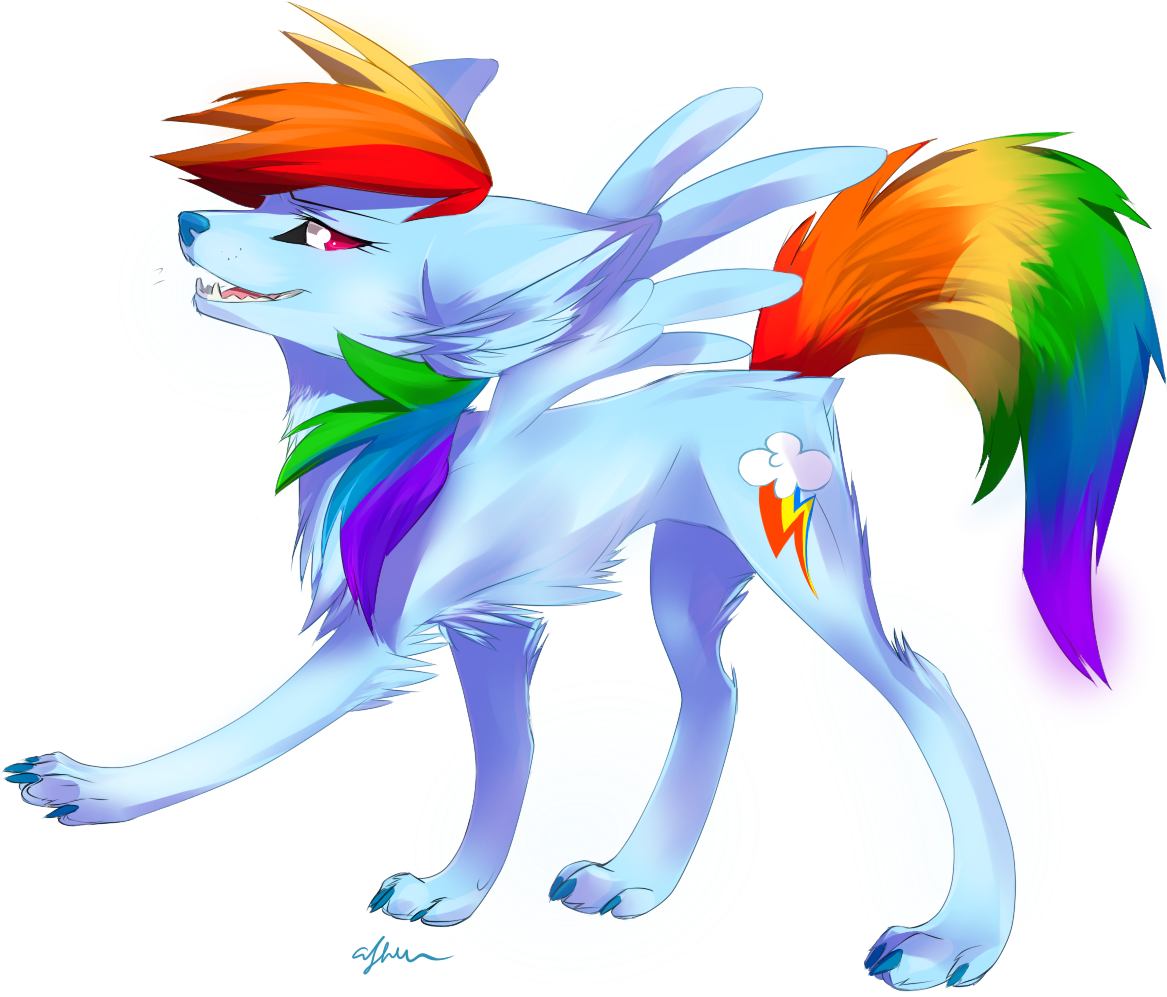 Wolf Rainbow Dash - Rainbow Dash Wolf (1181x1181)