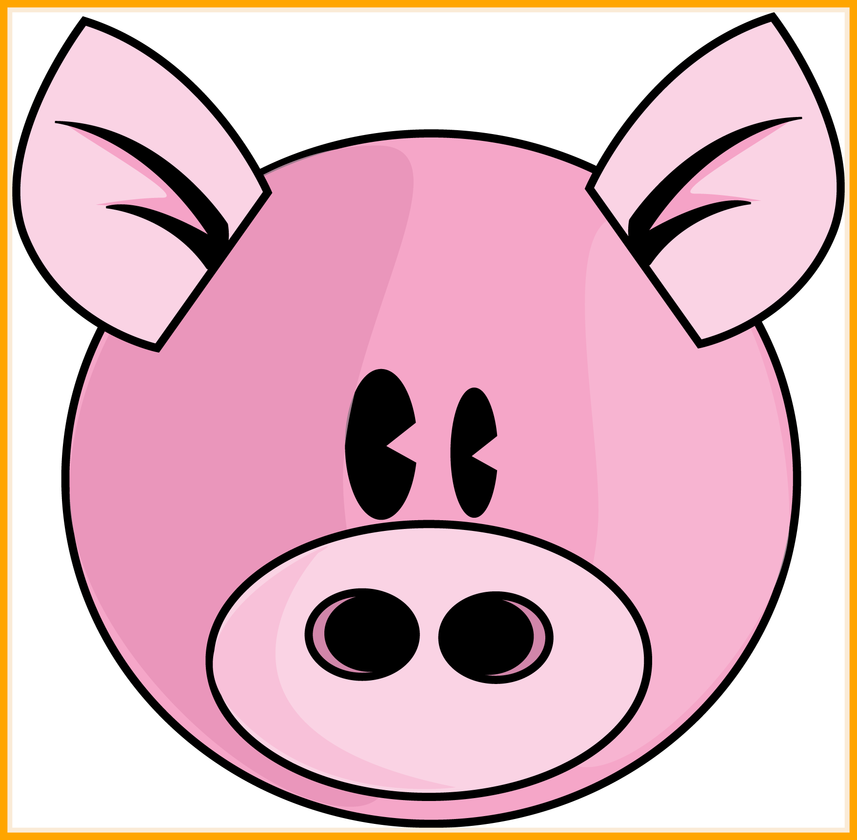 Stunning Cartoon Pig Face Clip Art On Of Cute Little - Drawing (1757x1723)