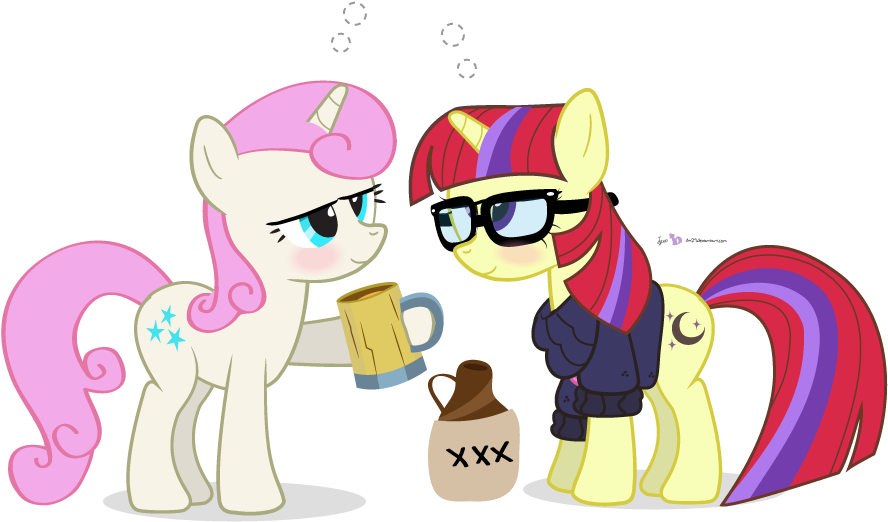 Dm29, Background Pony, Blushing, Derp, Drinking, Drunk, - Cartoon (1000x550)