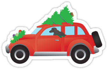 Afghan Hound Driving Vintage Red Car With Christmas - Golden Retriever-hund, Der Ein Auto - Baum Auf Die (375x360)