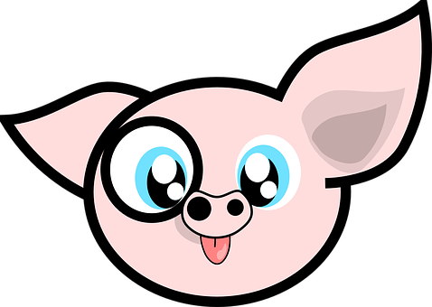 Pig Animal Cartoon Pork Mammal Domestic Pi - Le Papillon Du Pharaon [book] (478x340)