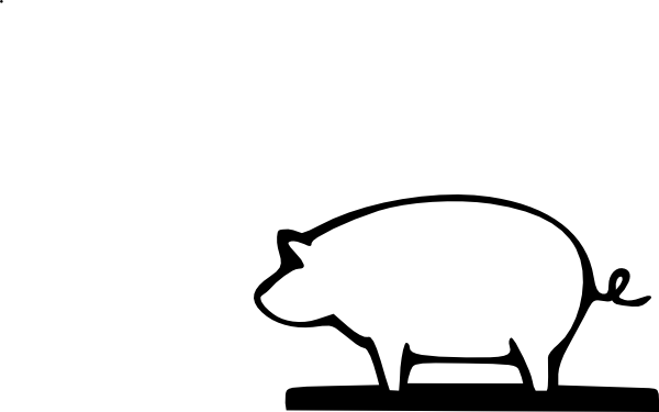 White Pig Clip Art - Farm (600x375)