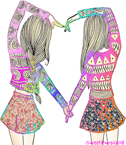 Cute Best Friend Drawings For Girls - Best Friends Forever Quotes (486x498)
