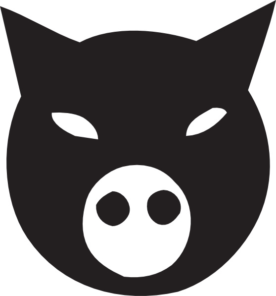 Black Pig Face Svg Clip Arts 558 X 597 Px - Pig Face Animal Farm (558x597)
