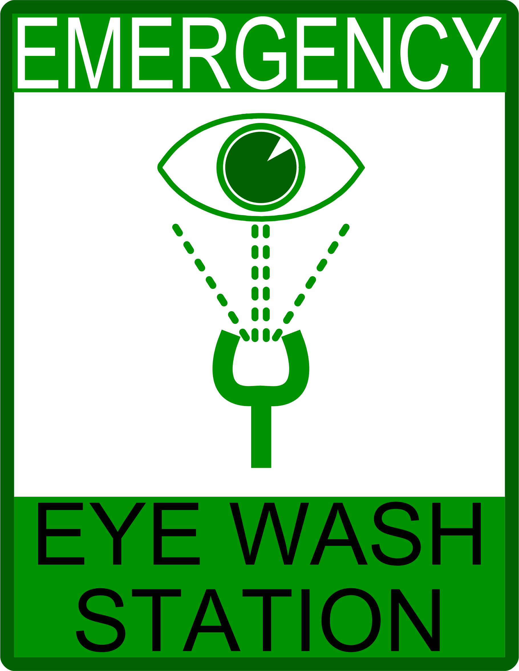 Eye Wash Clipart - Eye Wash Station Sign Free (1820x2352)