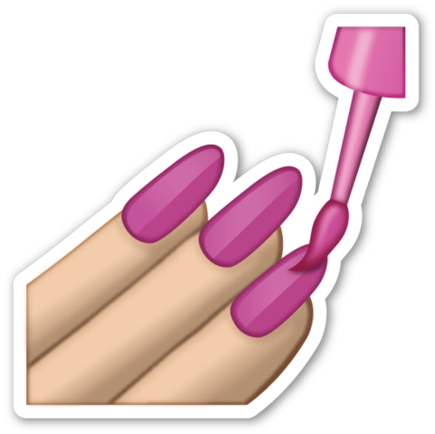 Emoji Unha Rosa Png - Emoji Nails Png (480x479)