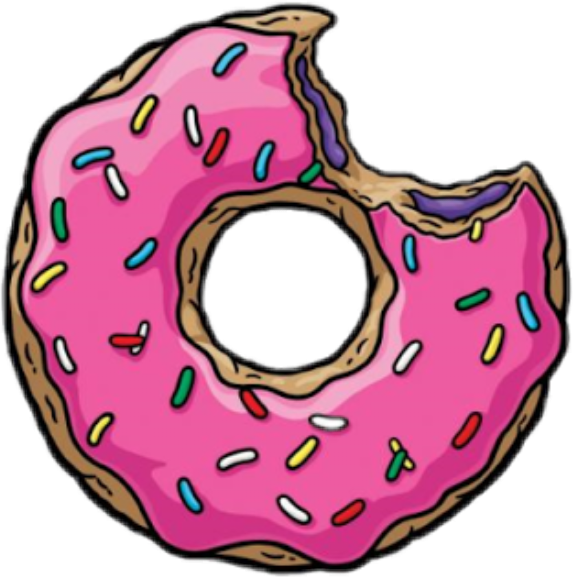 Transparent Doughnut - Simpsons Donut Png (573x577)