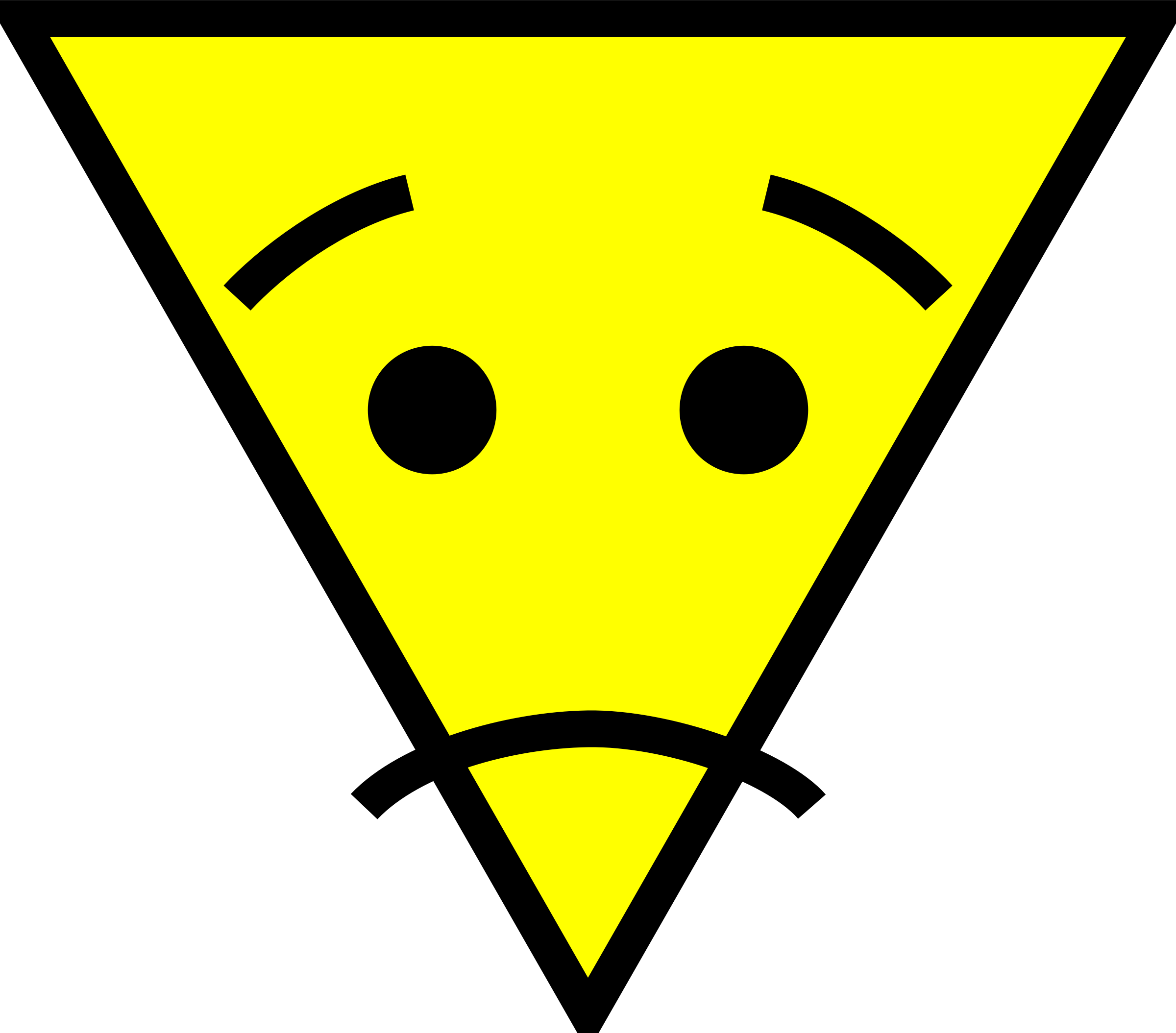 Clipart - Triangle Face - Sad Triangle Clipart (2400x2109)