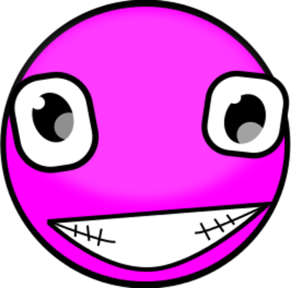 Creepy Smiley Face Clipart - Smiley Crazy Face 1 25 Magnet Emoticon (600x595)